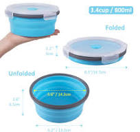 Amazon.com: Collapsible Food Storage Containers Round with Airtight Lid, 27  oz, Kitchen Stacking Silicone Collapsible Meal Prep Container Set for ...