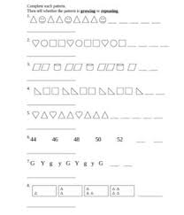 Producto Pattern Worksheet Math Patterns Repeating Patterns