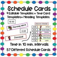 Classroom Schedule Cards With Editable Template Classroom Schedule Cards Classroom Schedule Schedule Cards