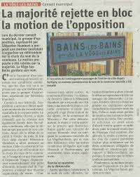 Un jour de confinement, une histoire en passant. Presse Rassembler A La Voge Les Bains
