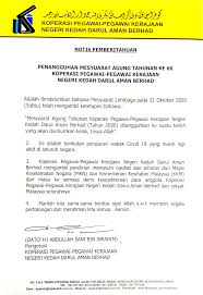 Koperasi pekebun getah pasir mas berhad 57. Notis Pemberitahuan Penangguhan Mesyuarat Agung Tahunan Ke Koperasi Pegawai Pegawai Kerajaan Negeri Kedah Darul Aman Berhad Facebook