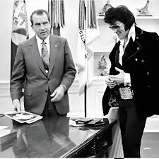 Please read the entire caption before making any assumptions. December 30,  1970: Elvis Presley and eight of his friends were given a special tour of the  FBI's headquarters in Washington, DC. Elvis