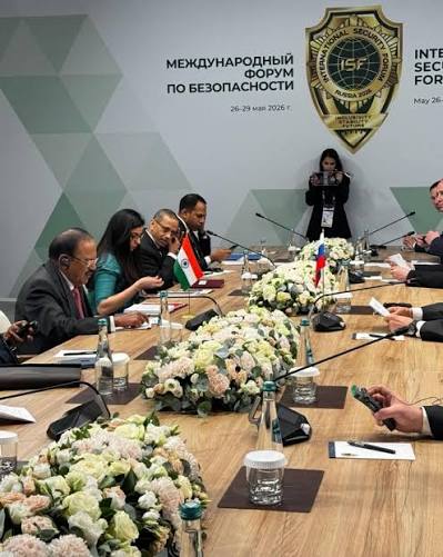 NSA Ajit Doval met Sergei Shoigu, Secretary of the Russian Security  Council, on the sidelines of the first International Security Forum in  Moscow. The two leaders reviewed bilateral cooperation in defence, security,
