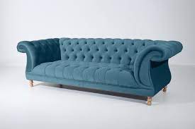 Furniture stores home decor antiques. Exeter 3er Sofa Chesterfield Couch Samtvelours Petrol Kaufen Bei Froschkonig24 Gmbh