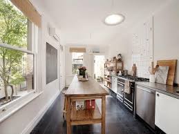 A galley kitchen renovation on a budget. Beautiful Victorian Terrace Style Residence Australia Narrow Kitchen Layout Long Narrow Kitchen Layout Long Narrow Kitchen