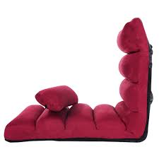New beige folding lazy sofa chair stylish sofa couch beds lounge chair with pillow: Costway Folding Lazy Sofa Chair Stylish Sofa Couch Bed Lounge Chair W Pillow Burgundy Walmart Com Walmart Com