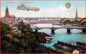 Frankfurt A M Sachsenhausen Luftschiffe Schwimmbad Poststempel 8 10 1912 Sachsenhausen Frankfurt Postcard Frankfurt Am Main