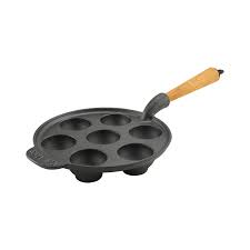 Poele Muffins 7 Moules En Fonte 22cm Manche Bois Carl Victor
