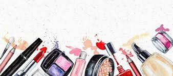 Hand Painted Watercolor Background Makeup Cosmetics Fotos De Capa Para Facebook Fundo De Aquarela Ilustracao De Maquiagem