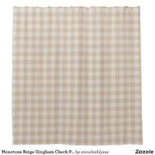 Monotone Beige Gingham Check Pattern Shower Curtain Zazzle Com In 2021 Patterned Shower Curtain Gingham Curtains Curtains