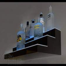 One step led lighted liquor bottle display shelf rail by armana productions, llc. 3 Tier Led Floating Shelf Led Lighted Floating Shelves