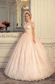 Short Sleeves Retro Lace Wedding Dress Blush Pink Wedding Dress Gowns Pretty Dresses