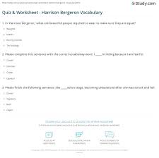 The latest tweets from commonlit (@commonlit). Quiz Worksheet Harrison Bergeron Vocabulary Study Com