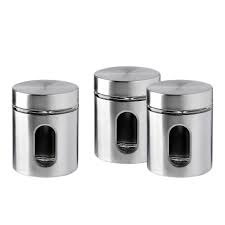 We did not find results for: Brushed Stainless Steel And Glass Canister With Window 5 H 21oz Set Of 3 Buy Online In Angola At Angola Desertcart Com Productid 143103067