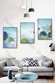 غرفة جلوس ذات مناظر طبيعية تجريدية مرسومة باليد ايكيا لوحة زخرفية إبداعية الديكور والنموذج Psd تحميل مجاني Pikbest