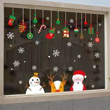 Christmas Window Xmas Santa Claus Removable Wall Decals Diy Home Decor Glass Door Decal Office Christmas Decorations Classroom Christmas Decorations Christmas Classroom