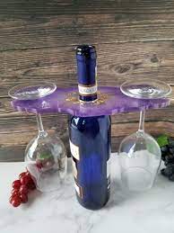 Purple And Gold Leaf Wine Caddy Wine Caddy Wine Rack Wine Glass Carrier Wine Bottle Carrier Wine Glass Holder Wine Bottle Holder Wine Glass Holder Wine Bottle Carrier Wine Caddy