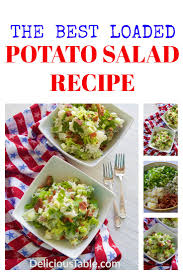 Potato Salad Loaded With Crisp Bacon And Blue Cheese In 2020 Loaded Potato Salad Vegetable Side Dishes Recipes Potatoe Salad Recipe