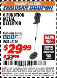 After reading the manual and setting the sensitivity and discrimination to the default settings, i took the machine and a pair of ear buds to a. Harbor Freight Tools Coupon Database Free Coupons 25 Percent Off Coupons Toolbox Coupons 6 Function Metal Detector