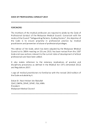 Certified true copy of a valid and current medical indemnity which covers the foreign practitioner's practise in malaysia. Https Mmc Gov My Wp Content Uploads 2019 12 Code Of Professional Conduct 2019 Amended Version Pdf
