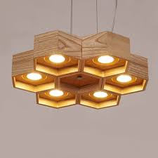 895 Aed Honeycomb Solid Wood Pendant Lamp With Led Bulbs Bpmt26 N Wood Pendant Lamps Wooden Lamps Design Wood Chandelier