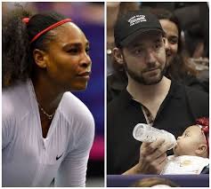 Serena williams plays at the us open finals saturday after the difficult birth of her daughter a year ago this week. Cute Photos Of Serena Williams Husband Playing Daddy Duties As She Returns To Court Serena Williams Husband Venus And Serena Williams Serena Williams