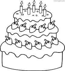 Bake for 25 to 35 minutes, until the cake tester comes out with only a few crumbs. Three Tier Cake With Strawberries Coloring Page Coloringall