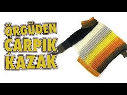 Genc Kizlar Icin Carpik Kazak Modeli Orgu Modelleri Youtube Orgu Orgu Modelleri Kizlar