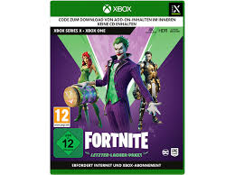 Płatność tylko psc zestaw fortnite joker w zestawie są 3 skiny 3 plecaki 3 kilofy emotka i 1000 v dolcy. Fortnite Letzter Lacher Paket Xbox One Fur Xbox One Online Kaufen Saturn