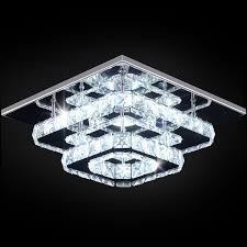 Flush mount light fixtures offer a convenient option for creating the ideal ambiance in almost any setting. Modern Decorative 2 Square Rings Crystal Ceiling Light Led Ceiling Lamp Flush Mount Light Fixtures Ac85 260v Bathroom Foyer Hallway Lighting Wish