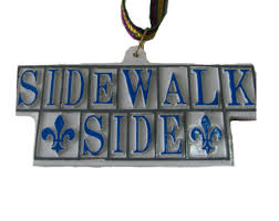 Mardi Gras Ornament Sidewalk Side Tile New Orleans Christmas Ornament Favor Decoration Louisiana Gift Souvenir Tree Decor Blue White Pouch In 2020 New Orleans Christmas Christmas Ornament Favors Louisiana Gifts