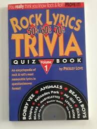 We send trivia questions and personality tests every week to your inbox. Rock Lyrics Trivia 50 S 60 S 70 S Quiz Book Volume 1 Presley Love Ebay