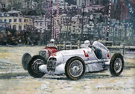 Gallery Of Artist Yuriy Shevchuk 1935 Monaco Gp Mercedes Benz W25 4 L Fagioli Winner Art Cars Motorsport Art Racing Art