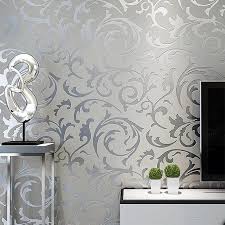 Silver Damask Embossed Victorian Wallpaper 3d Luxury Wall Etsy In 2020 Modern Wallpaper Room Wallpaper Embossed Wallpaper