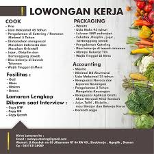 Bagi lulusan smp dipersilahkan melamar. Lowongan Kerja Melayu Catering Juni 2019 Accounting Cook Dan Packaging Yogyakarta Loker Swasta