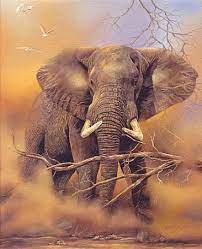 Elephant Artwork Elephant Bull Painting Nature Art By Linda Lemon Bull Elephant African Animals Elephants Photos