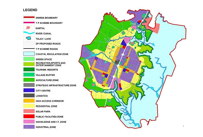 Dholera SIR Master Plan Map & Zoning Overview, AI generated