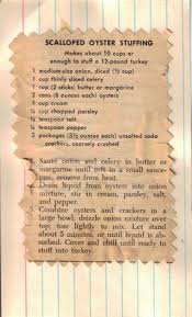 Full sheet is typed out below along with scans. Scalloped Oyster Stuffing Recipe Clipping Recipecurio Com