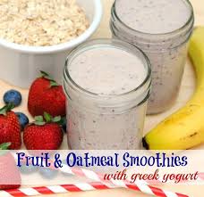 Fruit And Oatmeal Smoothies With Greek Yogurt Recipe Greek Yogurt Smoothie Easy Fruit Smoothie Recipes Fruit Smoothies
