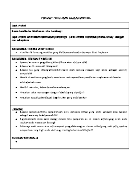 Naskah ringkas yang dimaksud pada pedoman ini merupakan ringkasan tugas akhir yang diubah bentuknya ke dalam format artikel jurnal. Format Penulisan Ulasan Artikel Pdfcoffee Com