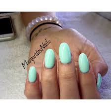 Well first make the color green by mixing yellow and blue then add white to make mint green. Mint Green Oval Shaped Nails Oval Acrylic Nails Oval Shaped Nails Nail Shapes