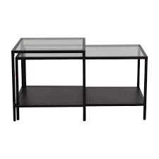 We removed the old table tops and used them as a template to cut two 1/2″ plywood squares (meant to serve as support for the new table tops. 51 Off Ikea Ikea Nesting Coffee Tables Tables