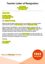 Resignation letterresignation letter for teachersresignation letter for schoolresignation letter by teacherresignation letter in englishhow to write. Free 7 Teacher Resignation Letters In Pdf