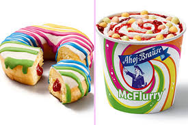 Odmeň sa extra porciou radosti! Mcdonald S News Es Gibt Jetzt Ahoj Brause Mcflurry Rainbow Donuts