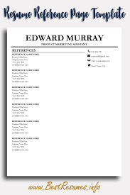 pin on resume reference page template