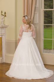 Lace 3 4 sleeve wedding dress. A Line Scoop Neck 3 4 Sleeve Lace Plus Size Wedding Dress With Illusion Dorris Wedding
