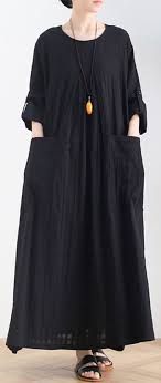 Women Black Cotton Quilting Dresses O Neck Batwing Sleeve Maxi Dresses In 2020 Cotton Dress Summer Latest African Fashion Dresses Maxi Dress With Sleeves