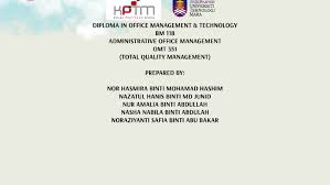 Diploma In Office Management Technology By Mizz Mieyra