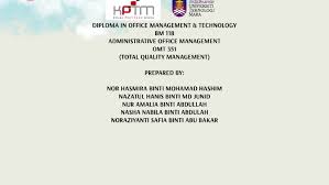 diploma in office management technology by mizz mieyra