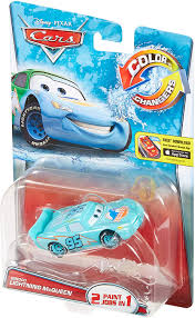 Custom colored lightning mcqueen daredevil model! Amazon Com Disney Pixar Cars Color Changers Dinoco Lightning Mcqueen Green To Blue Vehicle Toys Games